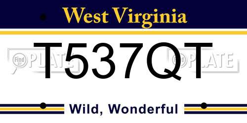 T537QT West Virginia License Plate