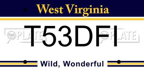 T53DFI West Virginia License Plate