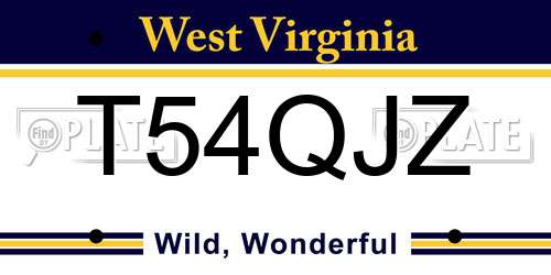 T54QJZ West Virginia License Plate