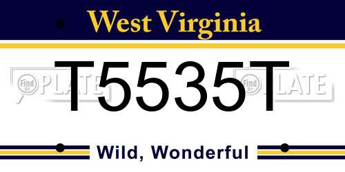 T5535T West Virginia License Plate