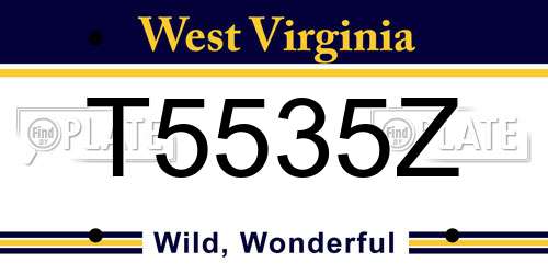 T5535Z West Virginia License Plate