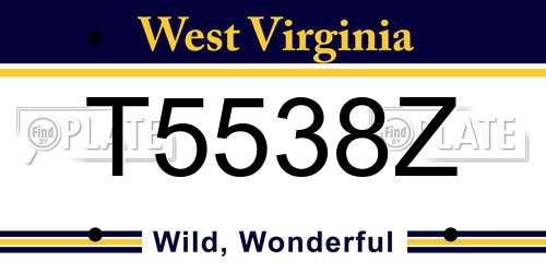 T5538Z West Virginia License Plate