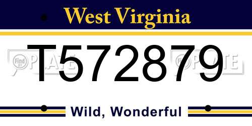 T572879 West Virginia License Plate