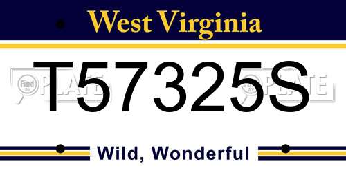 T57325S West Virginia License Plate