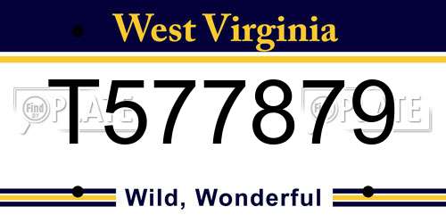T577879 West Virginia License Plate