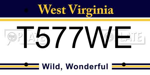 T577WE West Virginia License Plate