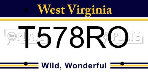 T578RO West Virginia License Plate