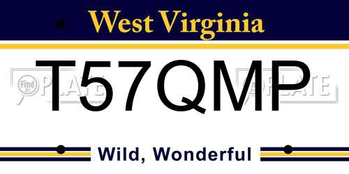 T57QMP West Virginia License Plate