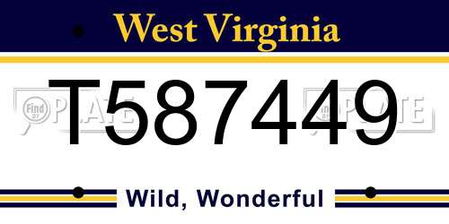 T587449 West Virginia License Plate