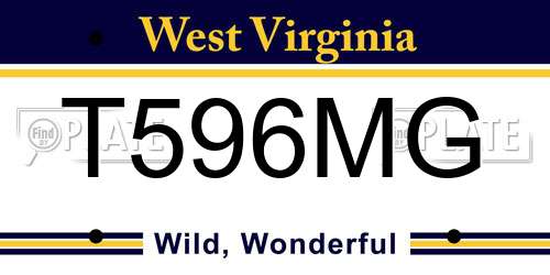 T596MG West Virginia License Plate