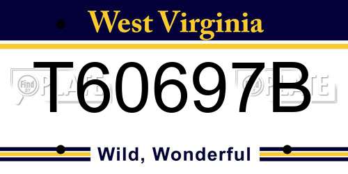 T60697B West Virginia License Plate