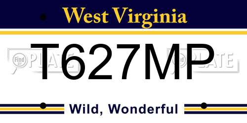 T627MP West Virginia License Plate