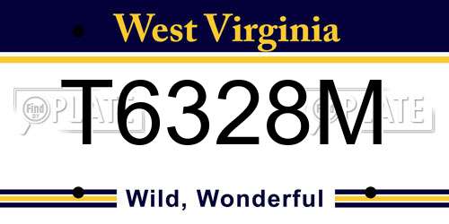 T6328M West Virginia License Plate