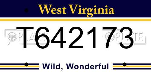 T642173 West Virginia License Plate