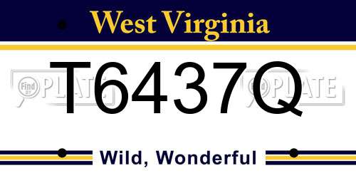 T6437Q West Virginia License Plate
