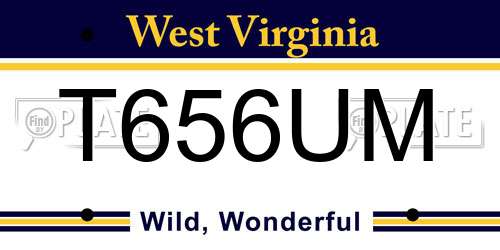 T656UM West Virginia License Plate