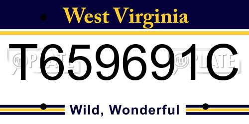 T659691C West Virginia License Plate