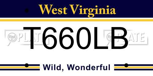T660LB West Virginia License Plate