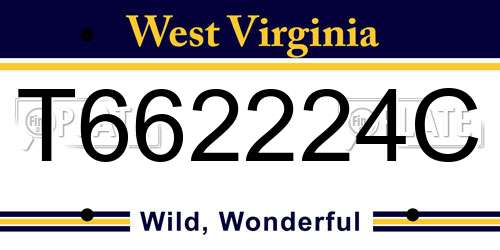 T662224C West Virginia License Plate
