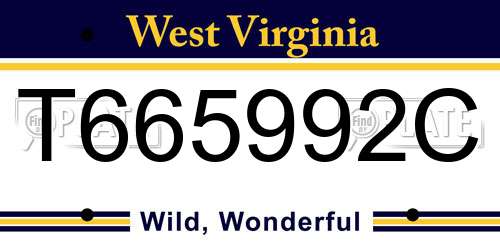 T665992C West Virginia License Plate