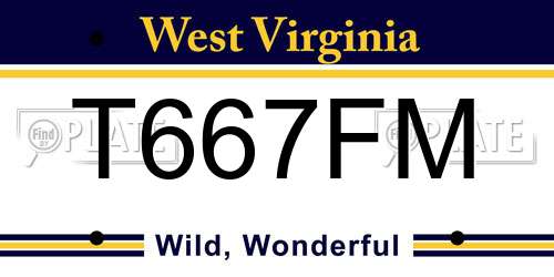 T667FM West Virginia License Plate