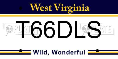 T66DLS West Virginia License Plate
