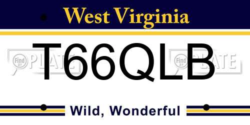 T66QLB West Virginia License Plate