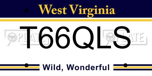 T66QLS West Virginia License Plate