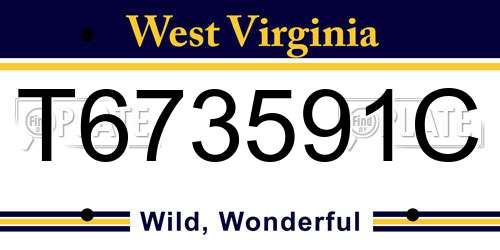 T673591C West Virginia License Plate