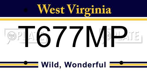 T677MP West Virginia License Plate
