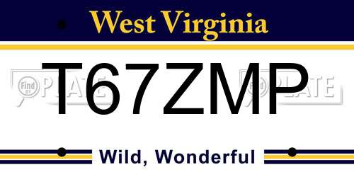 T67ZMP West Virginia License Plate