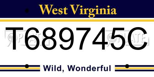 T689745C West Virginia License Plate