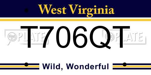T706QT West Virginia License Plate