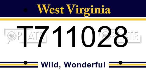 T711028 West Virginia License Plate