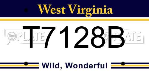 T7128B West Virginia License Plate
