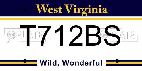 T712BS West Virginia License Plate