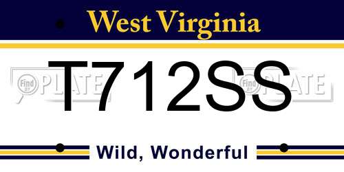 T712SS West Virginia License Plate