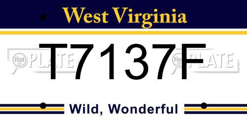 T7137F West Virginia License Plate
