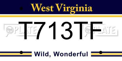 T713TF West Virginia License Plate