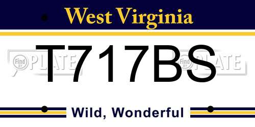 T717BS West Virginia License Plate