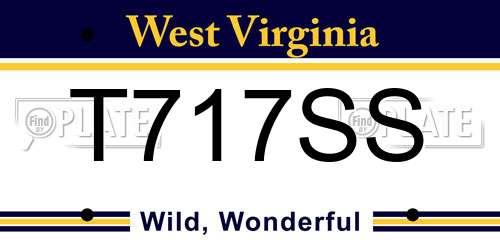 T717SS West Virginia License Plate