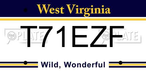 T71EZF West Virginia License Plate