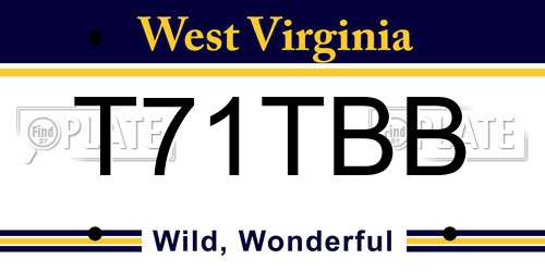 T71TBB West Virginia License Plate