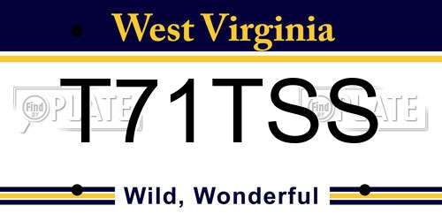 T71TSS West Virginia License Plate