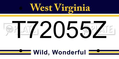 T72055Z West Virginia License Plate