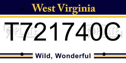 T721740C West Virginia License Plate