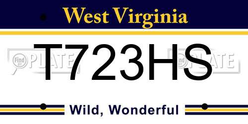T723HS West Virginia License Plate