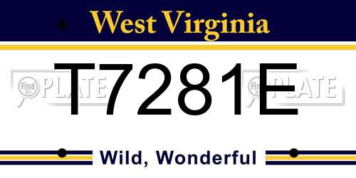 T7281E West Virginia License Plate