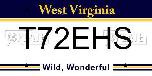 T72EHS West Virginia License Plate