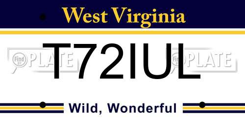 T72IUL West Virginia License Plate